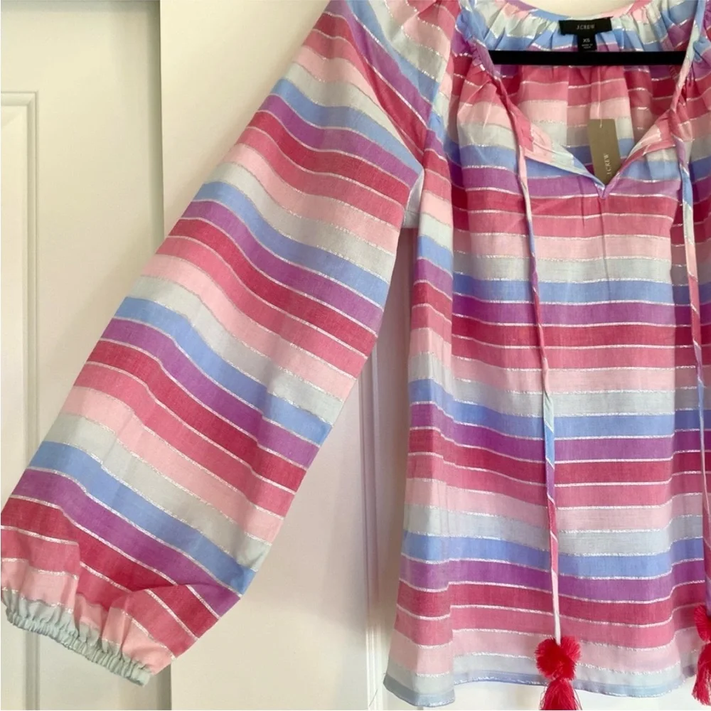 J.crew metallic blouse